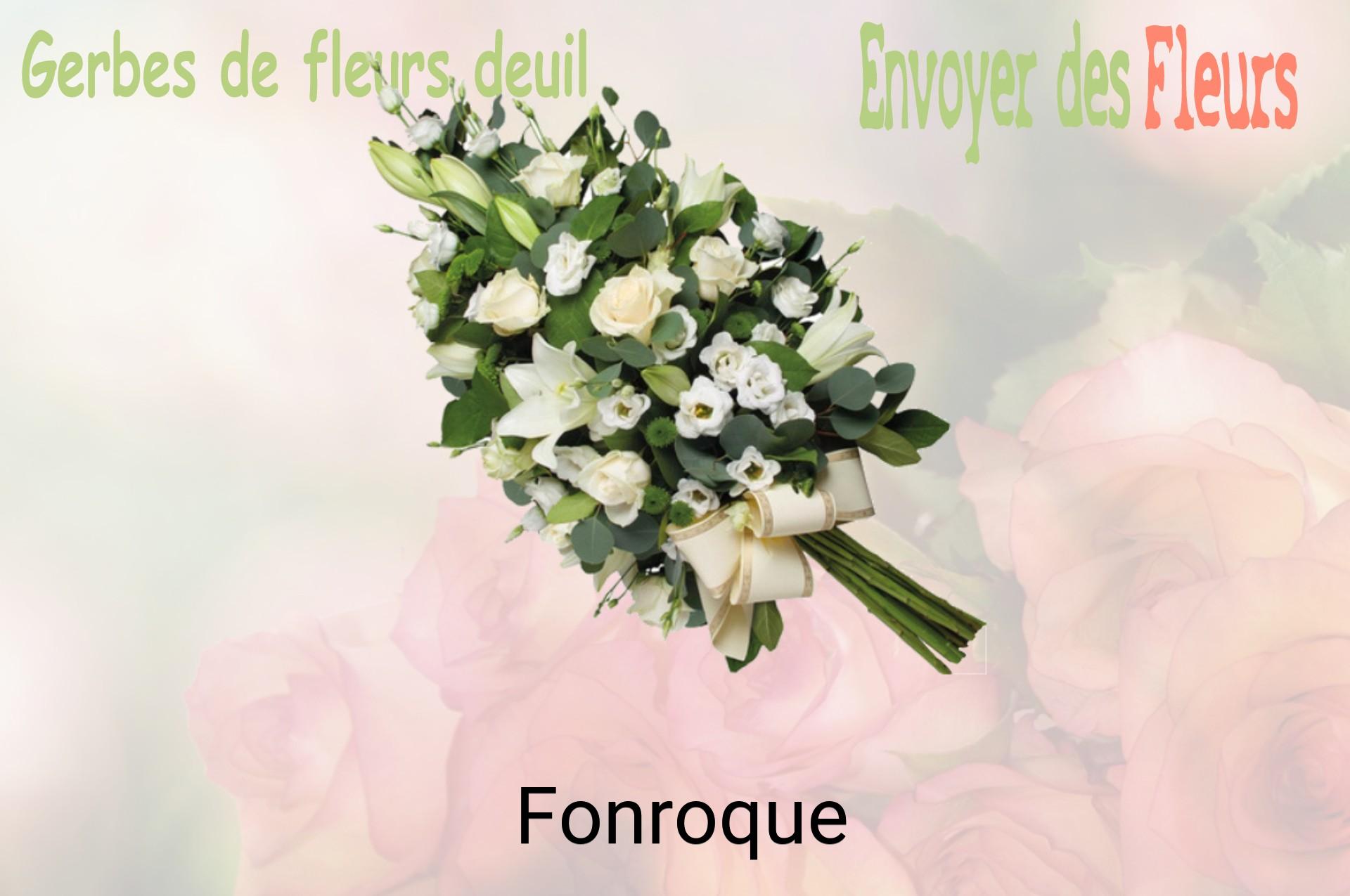 Gerbe de fleurs de deuil livrée à Fonroque